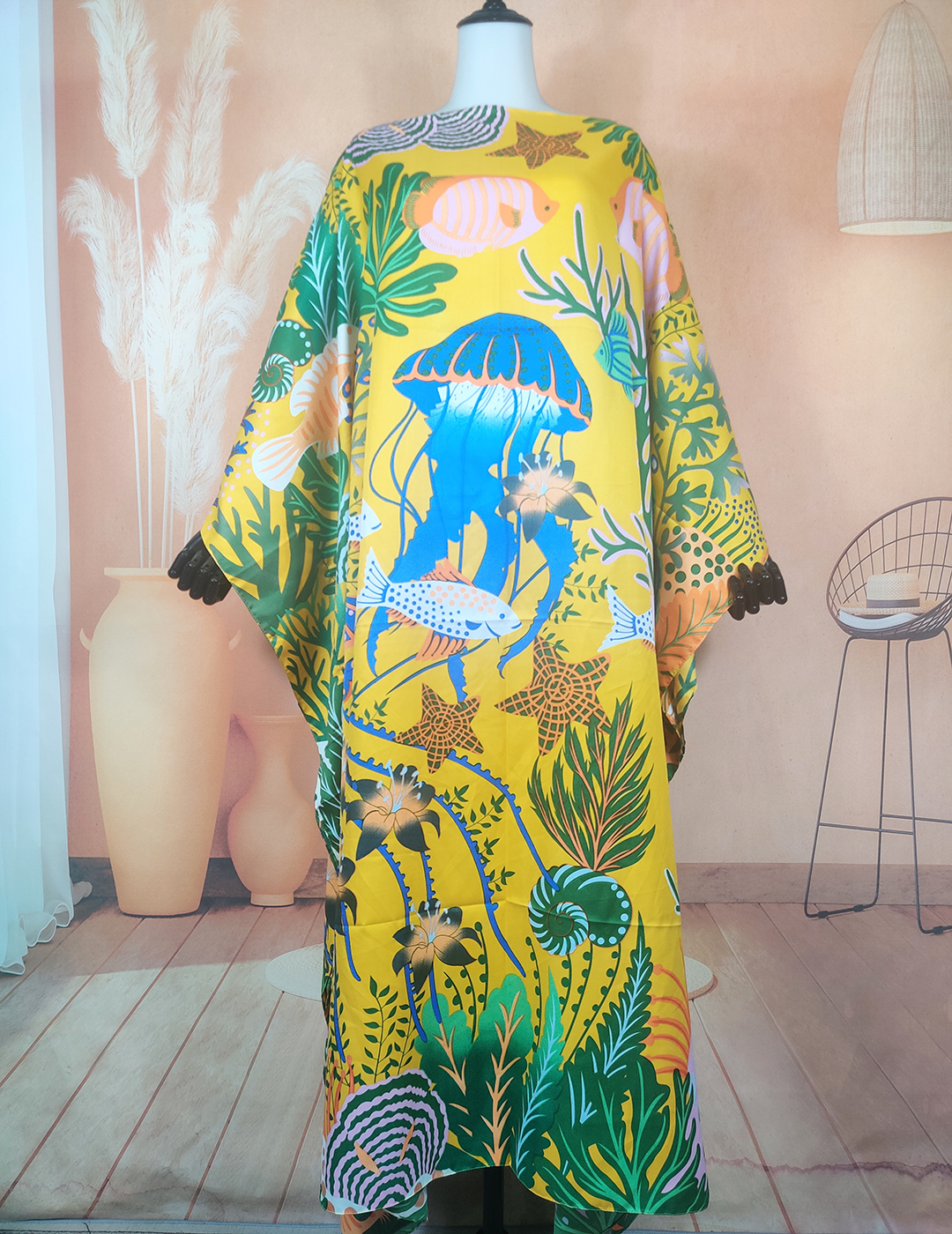 Robe africaine pour femmes, belle robe imprimée d'été, injKaftan, Maxi robe surdimensionnée, cartographie musulmane, Boho Femme adt Abaya
