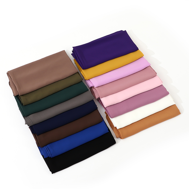 110X110CM bandeau lourd en mousseline de soie carré écharpe musulmane Hijabs femmes sous-écharpe mode Look décontracté couleur unie Tudung Bawl