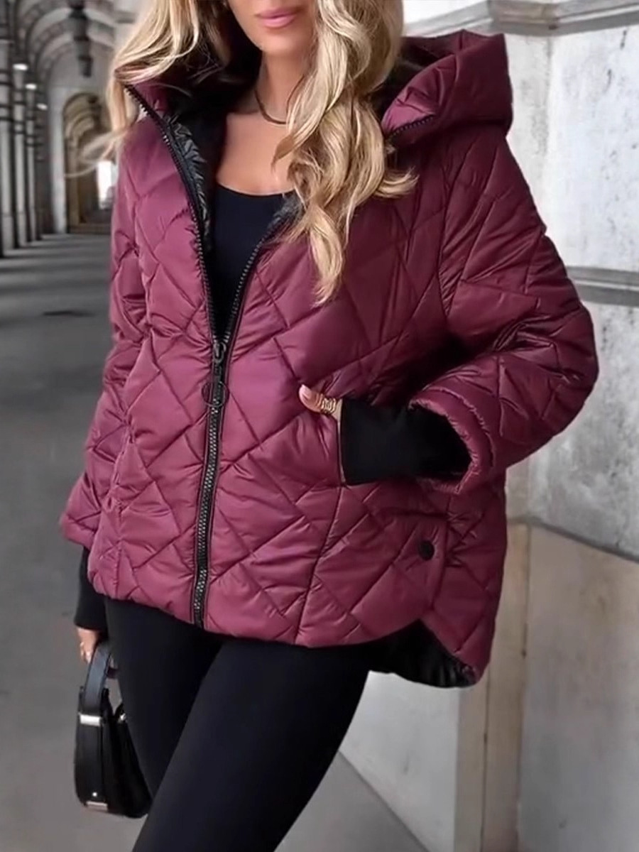 Veste matelassée pour femme, automne-hiver, mode décontractée, capuche, manteau court, nouveauté en vêtements d'extérieur, poche unie, coton, veste pour femme