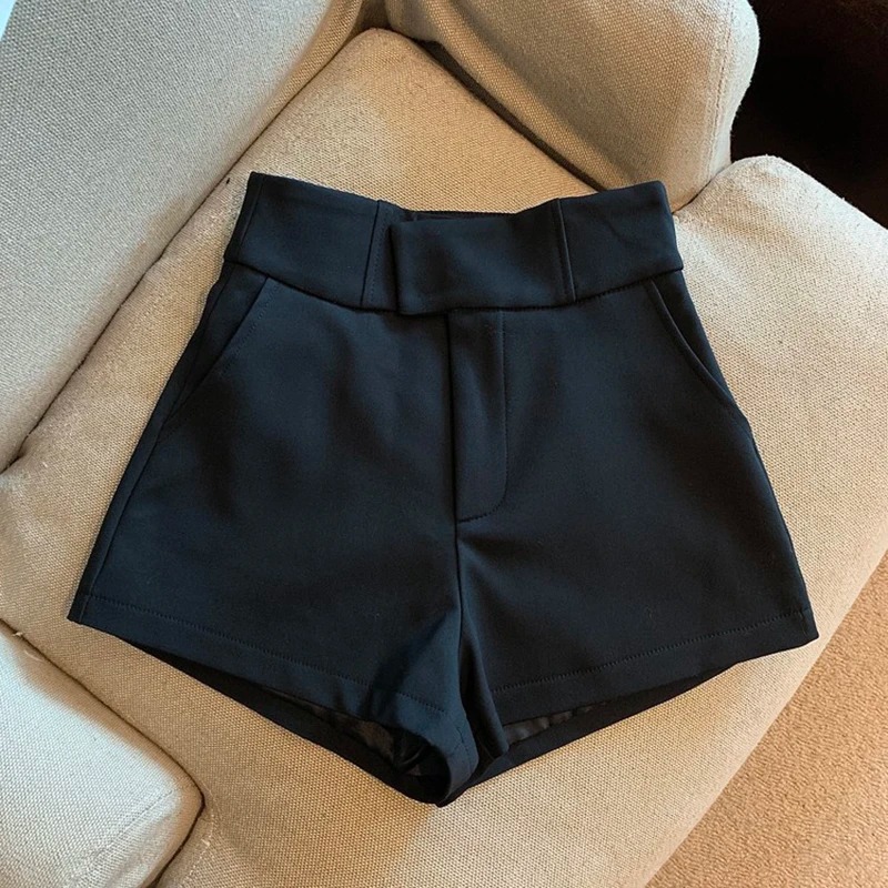Shorts pour femmes Mooyufon, shorts noirs pour femmes, élégance Harajuku, shorts taille haute, coupe A, slim, décontractés, style Hot Girl, pantalon droit sexy