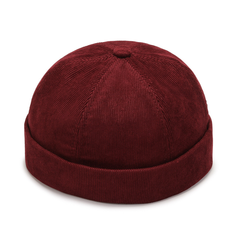 Mowen's bonnet en velours côtelé Version coréenne chapeau de rue bonnet Melon peau casquettes mode polyvalent réglable Guppi Hip Hop chapeau