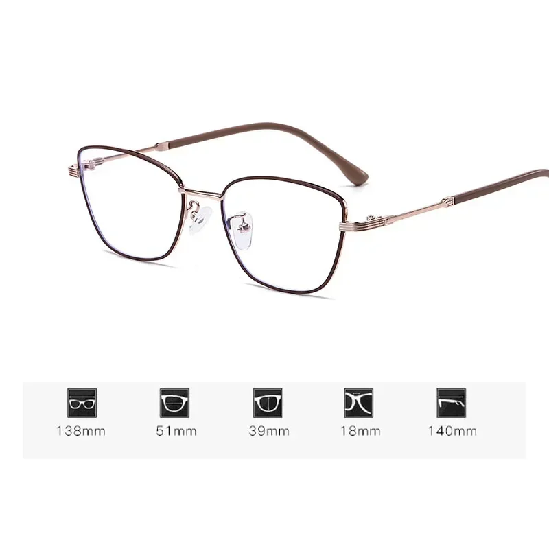 Lunettes de myopie à petite monture carrée classique pour femmes, œil de chat vintage, vue de près, lentille claire, lunettes de vue à courte vue, 2025
