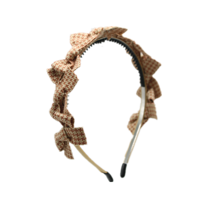 Nouveau hiver pied-de-poule petits nœuds bandeau plaid filles cheveux accessoires arc bébé bandeau fille bandeau