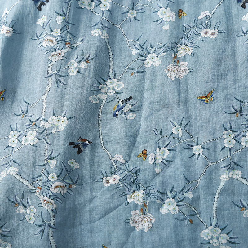 2025 nouveau mince coton doux imprimé fleuri ample confortable Vintage robe d'été ceinture mince bureau dame travail robe femmes décontracté robe mi-longue