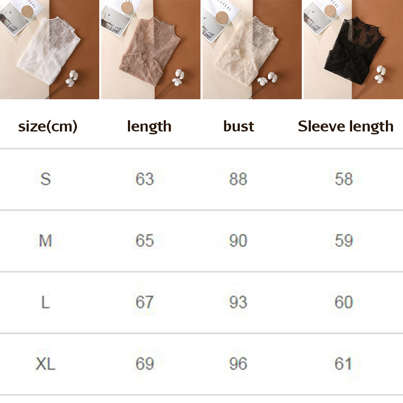 S-XL nouveau femmes dentelle florale chemise printemps automne manches longues Sexy maille bas chemises col montant chemisier T-Shirt pull haut