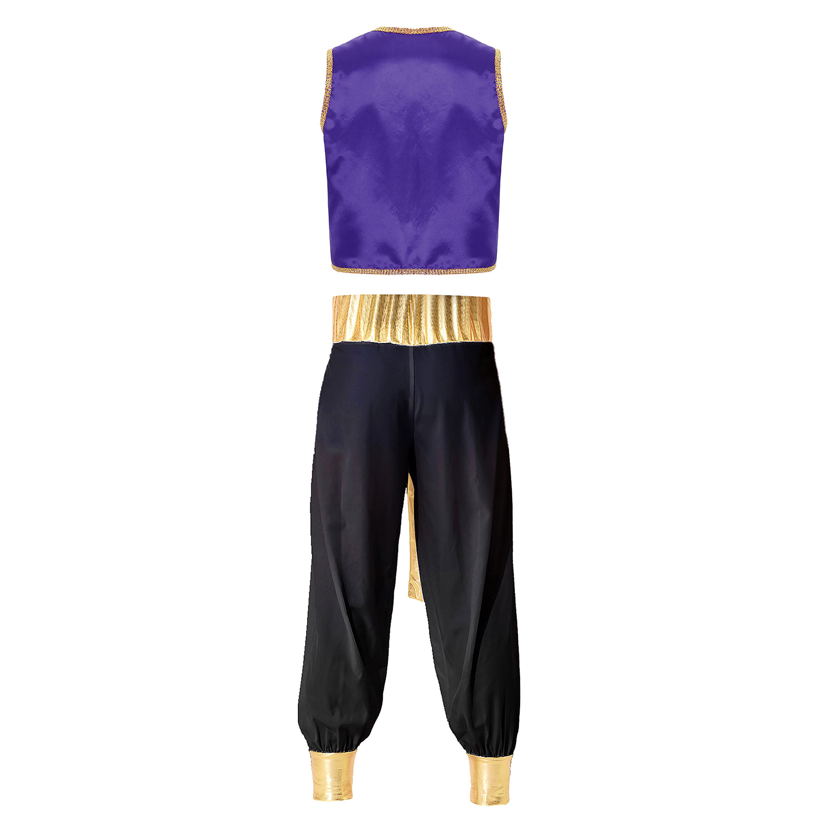 Costume de Prince arabe pour hommes, Aladin arabe persan, jeu de rôle d'halloween, gilet sans manches avec pantalon, tenues de carnaval