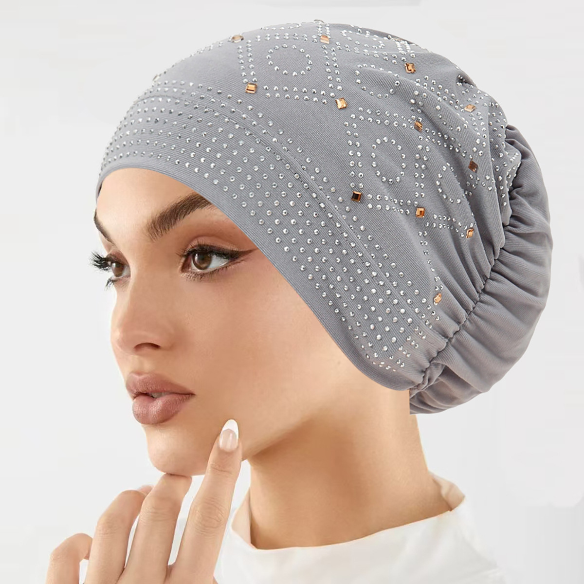 Nouvelle mode diamants foulard chapeau femmes musulmanes couvre-chef sous-écharpe bonnets intérieur Hijab Bonnet perte de cheveux bandeau casquette sous-capuchon