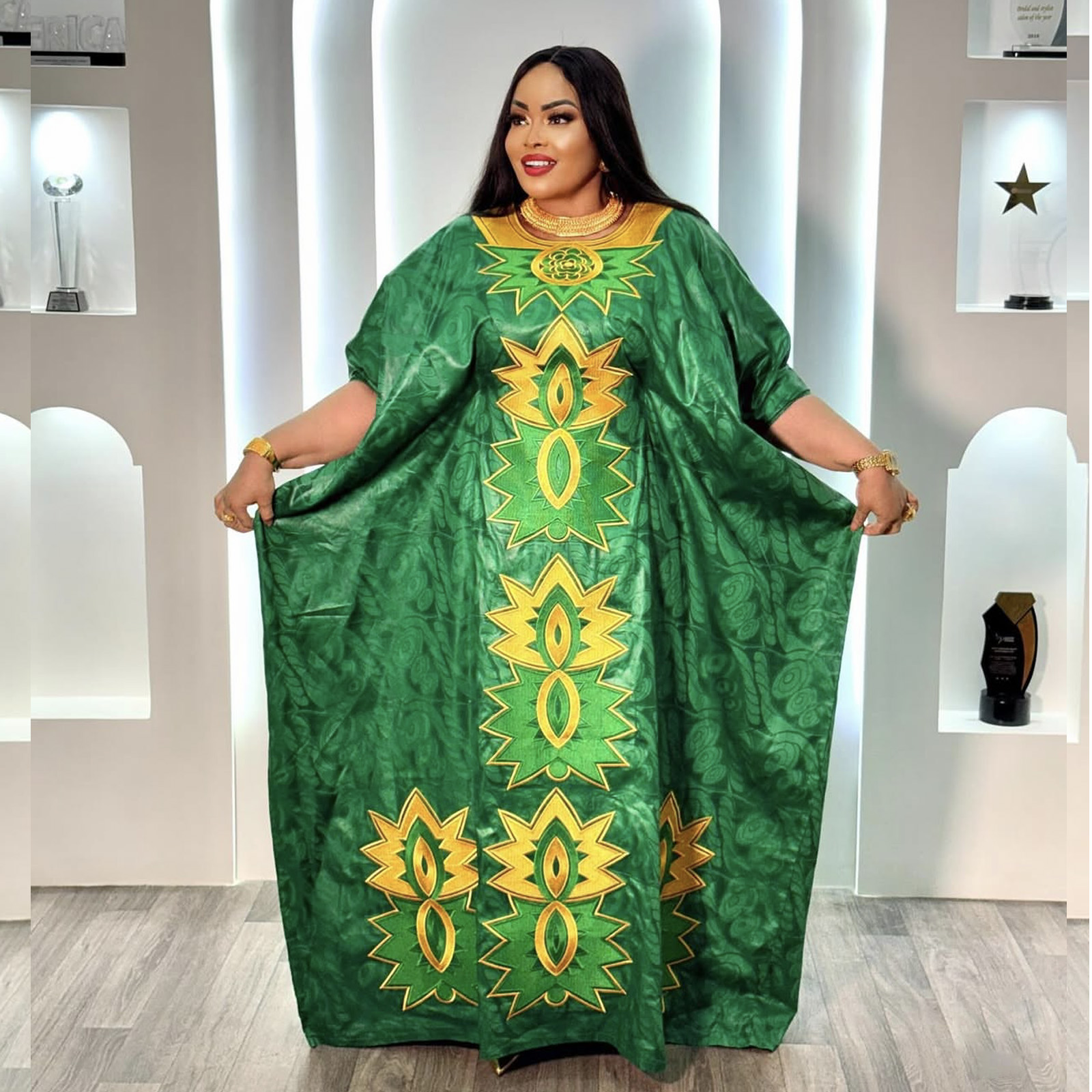 Tenue africaine pour femmes Abaya broderie grande taille robe d'église de fête élégante