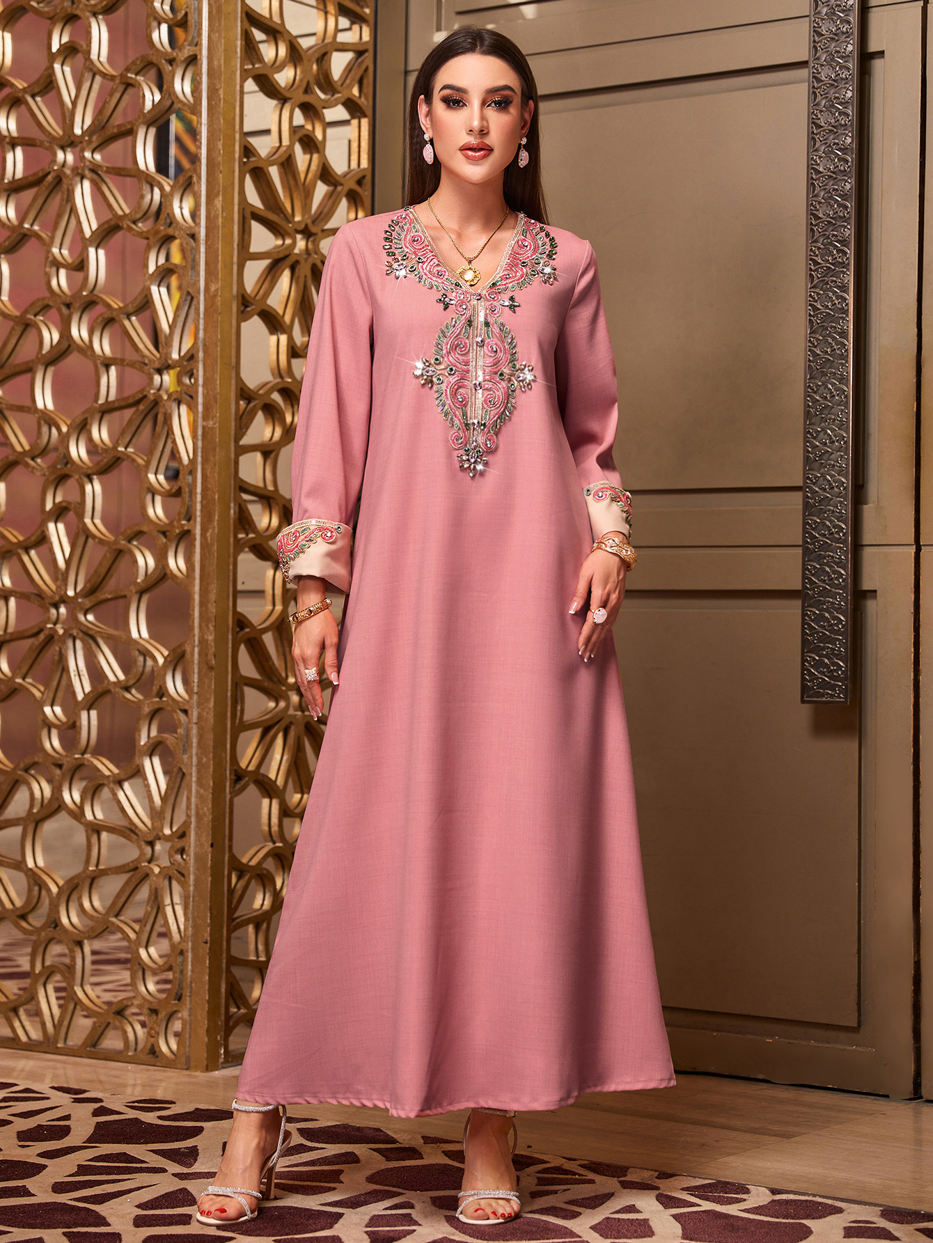 Abayas de luxe pour femmes, diamants Eid, kaftan de Dubaï, robe de soirée musulmane maxi, kaftan turc, caftan marocain, femme musulmane