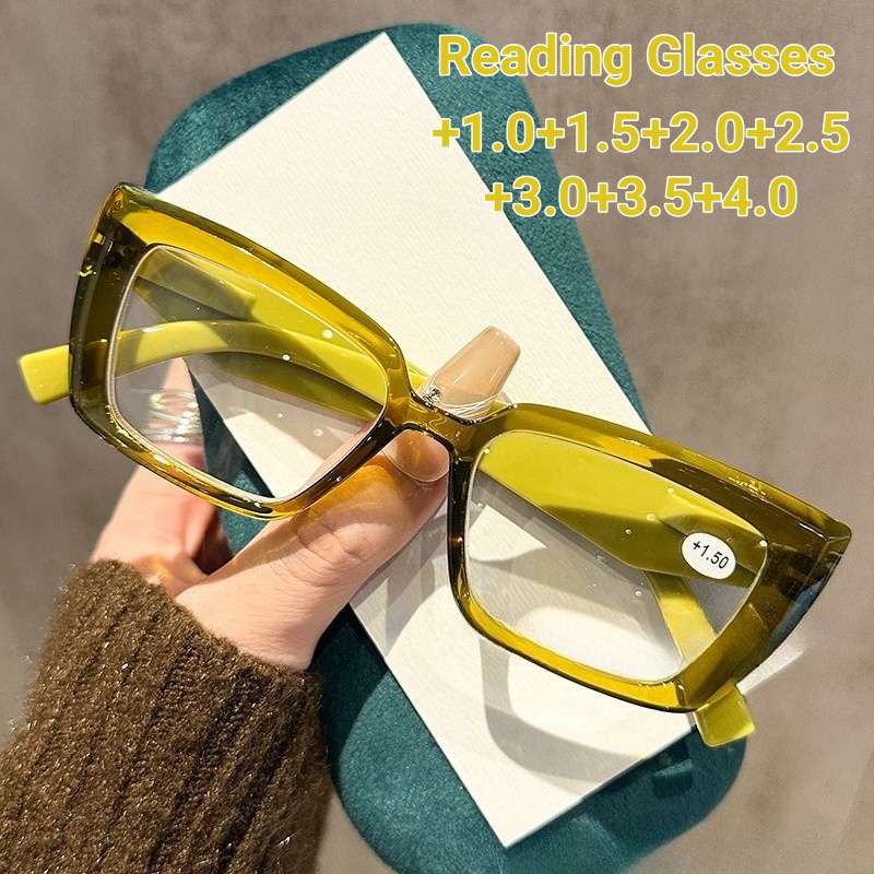 Lunettes de presbytie à petite monture carrée, verres transparents, mode Simple, lunettes de lecture pour personnes d'âge moyen et âgées