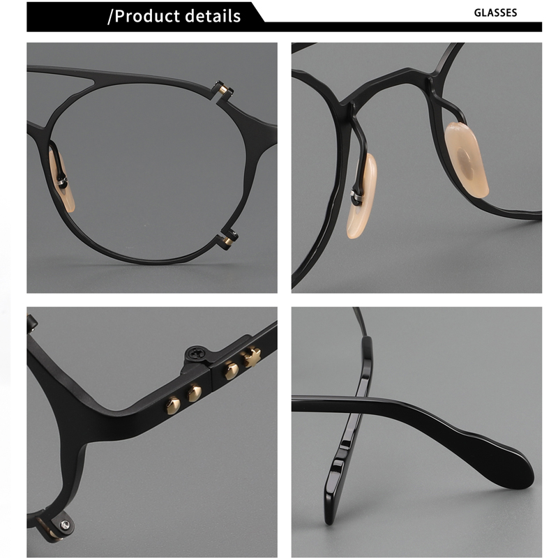 Pilote Double IP titane lunettes cadre hommes rétro luxe myopie optique Prescription lunettes femmes personnalité marque lunettes