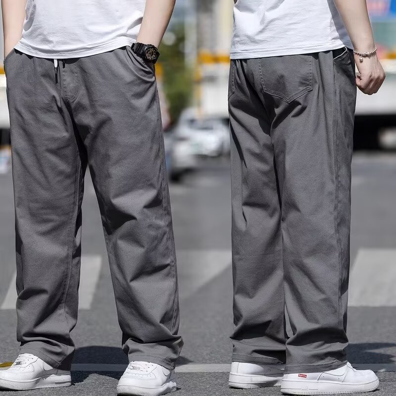 Pantalon de travail d'été pour hommes, grande taille, coupe droite décontractée, XL-8XL, grandes tailles, pantalon d'été grande taille, taille asiatique