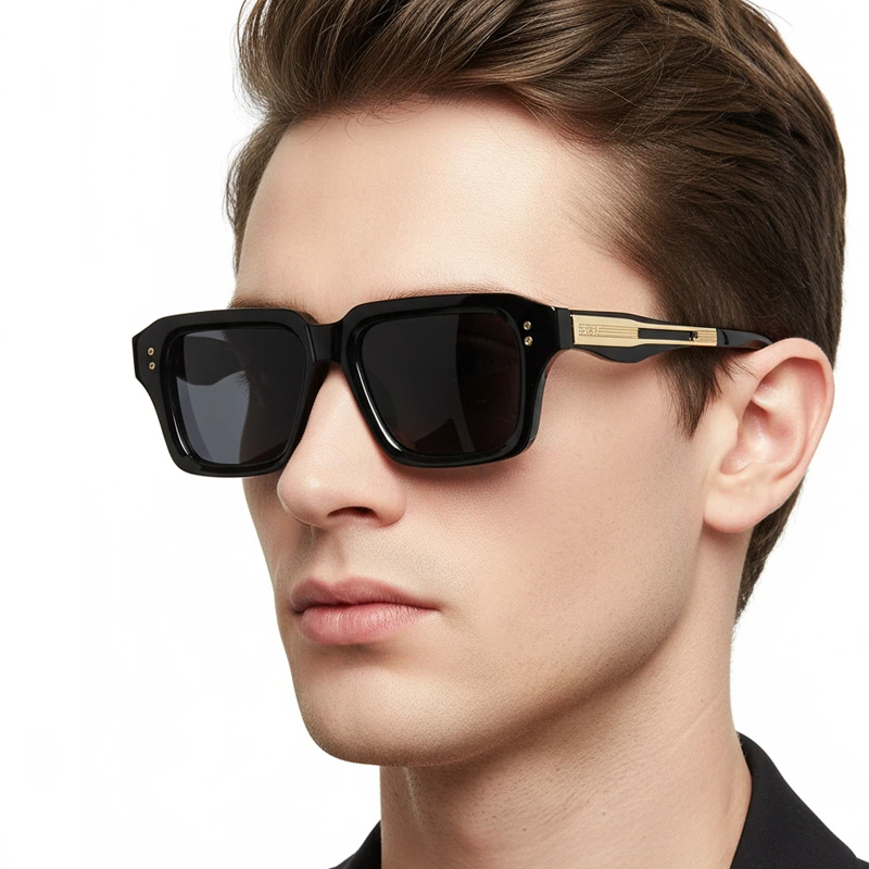 Lunettes de soleil carrées haut de gamme pour hommes et femmes, verres de soleil d'affaires de luxe, mode quotidienne, nuances extérieures décoratives UV400