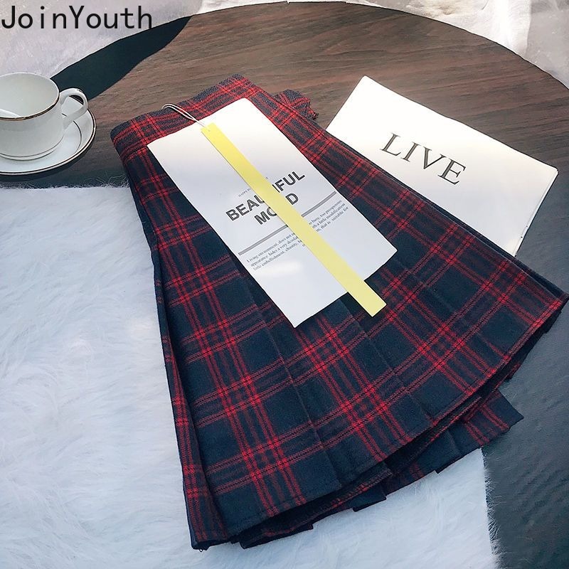 Jupes Vintage pour femmes 2025 Faldas Mujer De Moda mode douce japonaise Saia taille haute a-ligne Jupe Plaid plissée Mini Jupe