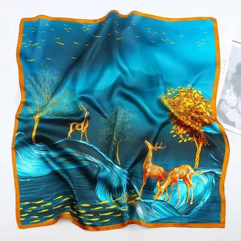 Écharpe carrée 70x70cm pour femmes, Protection solaire fine, Protection du cou, cravate, bandeau polyvalent, cadeau de fête, nouvelle collection printemps été