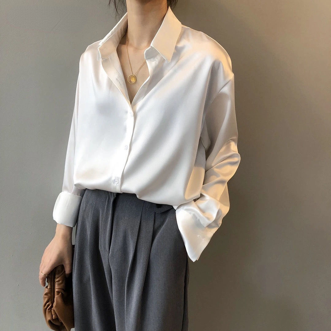 Chemisier vintage à manches longues pour femmes, chemises pour femmes, vêtements pour femmes, automne, 2024