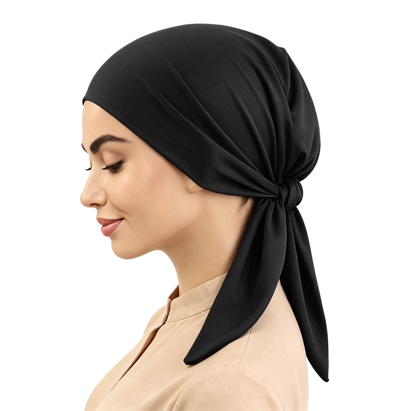 Nouveau Turban en Tissu Élastique Double Couche, Bonnet Musulman Pré-Noué, Hijab, Foulard, Bonnet Doux pour Femme, Bonnet Chimiothérapie pour Perte de Cheveux