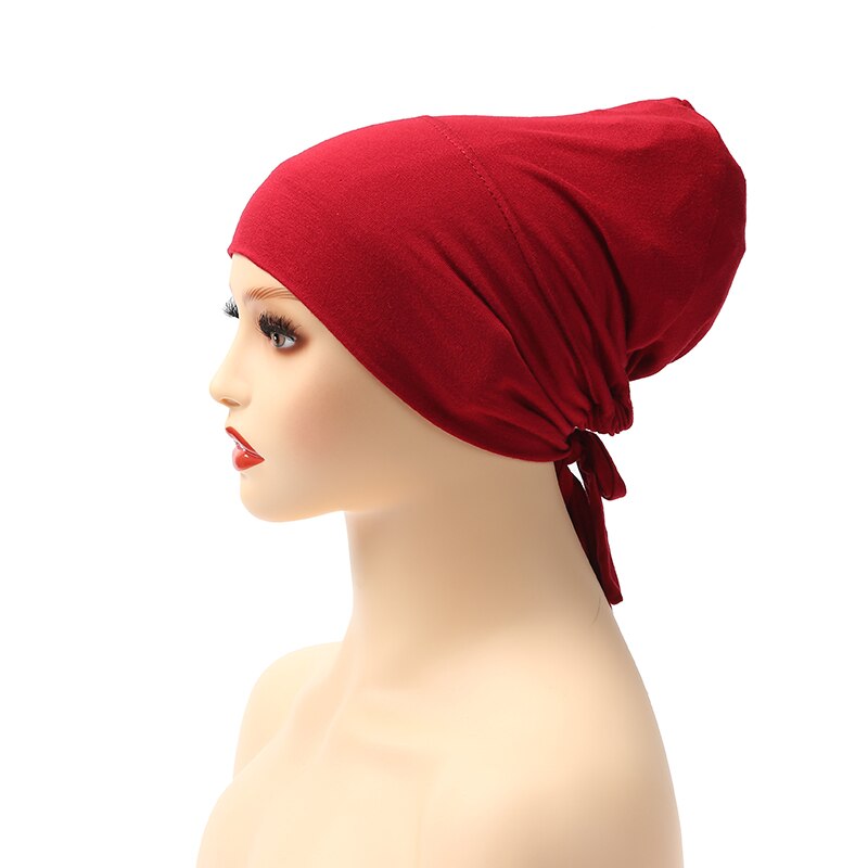 Capuchons intérieurs réglables, couleur unie, élastique, Modal, Hijab, Bonnet musulman, sous-écharpe, accessoires de mode pour femmes