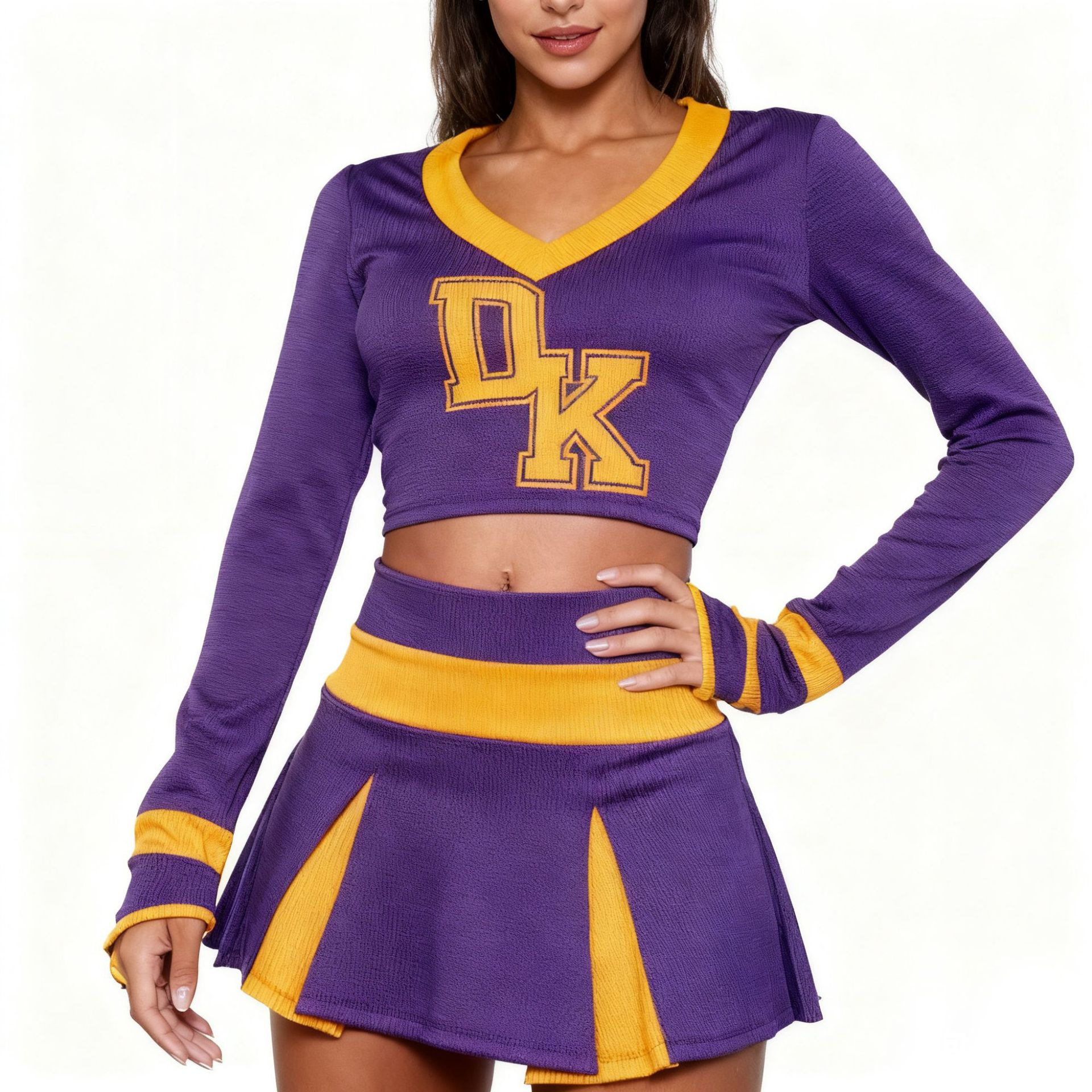 Nouveau Costume de Cosplay de Cheerleader pour Femme, Jupe Courte Plissée Violette, Uniforme de Scène pour Fête d'Halloween, Style Megan Fox et Jennifer