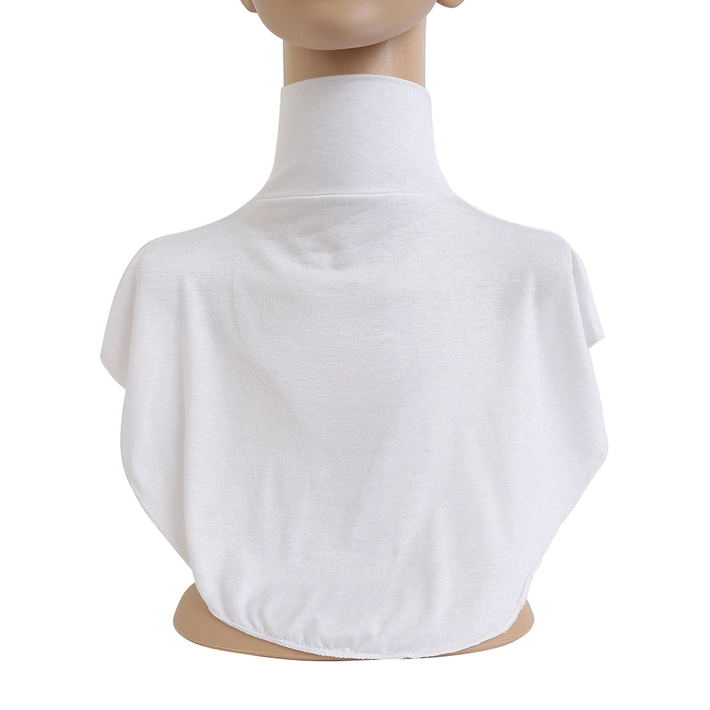 1PC Snood en jersey modal pour femme, col montant intégral, fausse écharpe à col roulé, accessoire vestimentaire islamique pour femmes