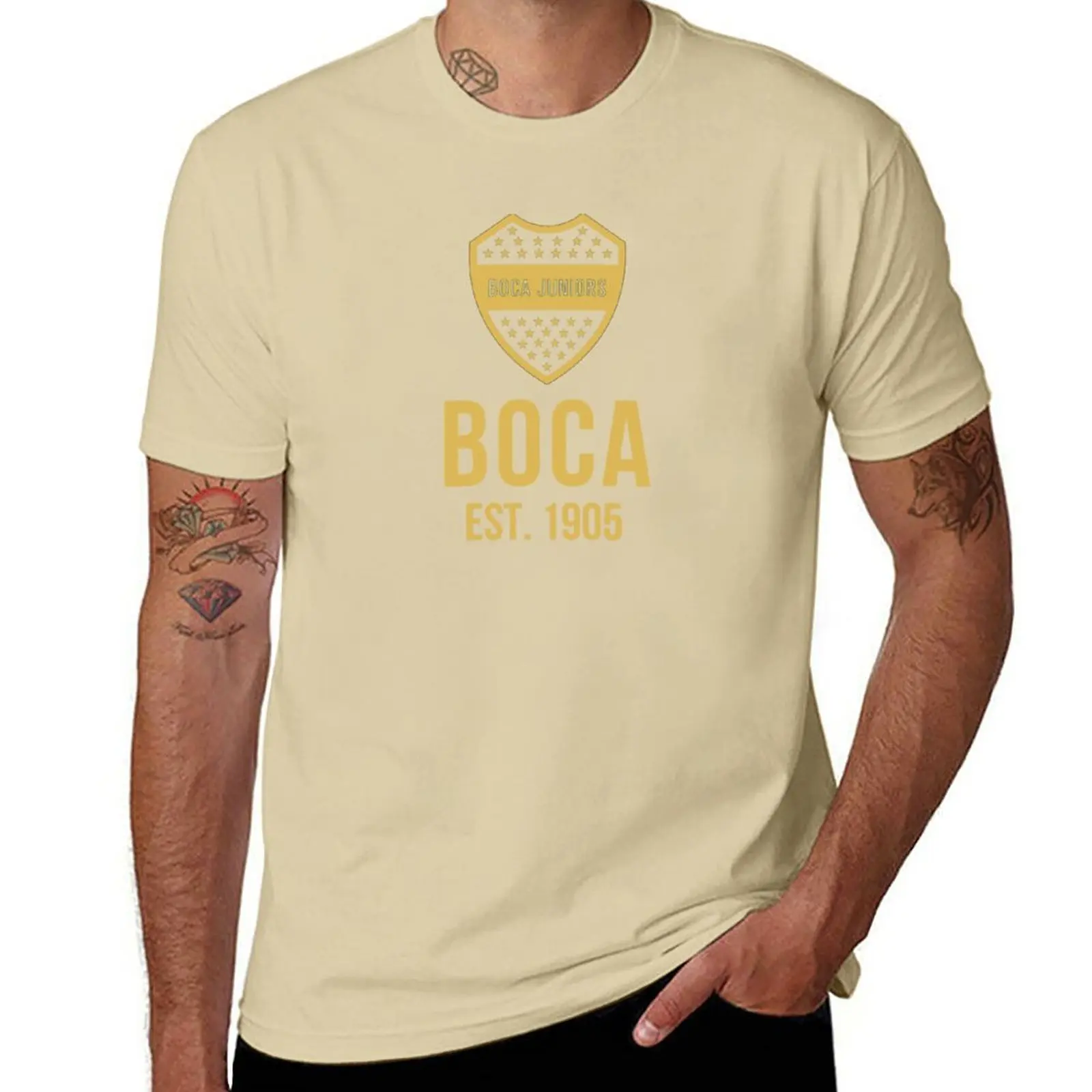 T-shirt court Boca Gold Manga pour hommes, Streetwear, Hiphelicopter, Vêtements pour hommes, Vêtements de créateurs, Vêtements de médicaments, Blanc uni, Nouveau