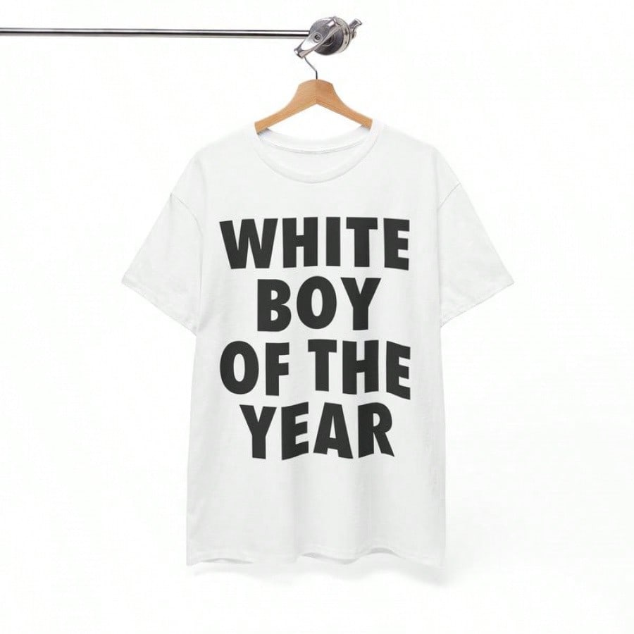 Blanc garçon de l'année chemise hommes femmes surdimensionné été coton imprimé à manches courtes T-shirt rétro décontracté Streetwear Vintage T-shirt haut