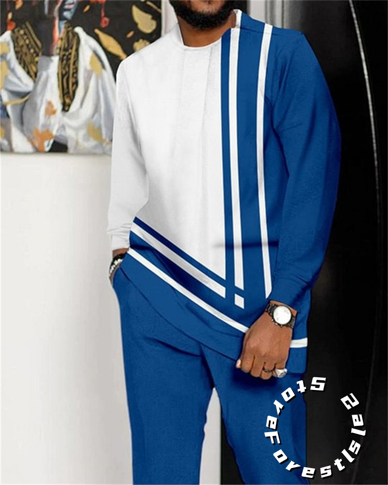 Ensemble de Vêtements Africains pour Homme, Streetwear Décontracté à Manches sulf, Tenue de Marche, 2 Pièces