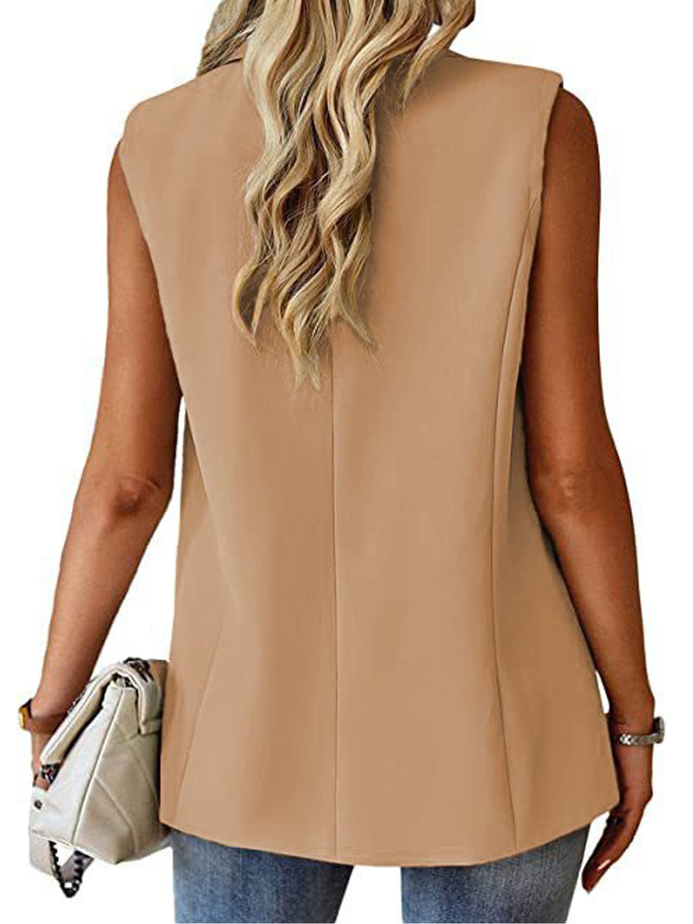 2025 femmes sans manches Blazer gilet décontracté bureau gilet coupe ajustée printemps été Cardigan haut élégant vêtements de travail veste