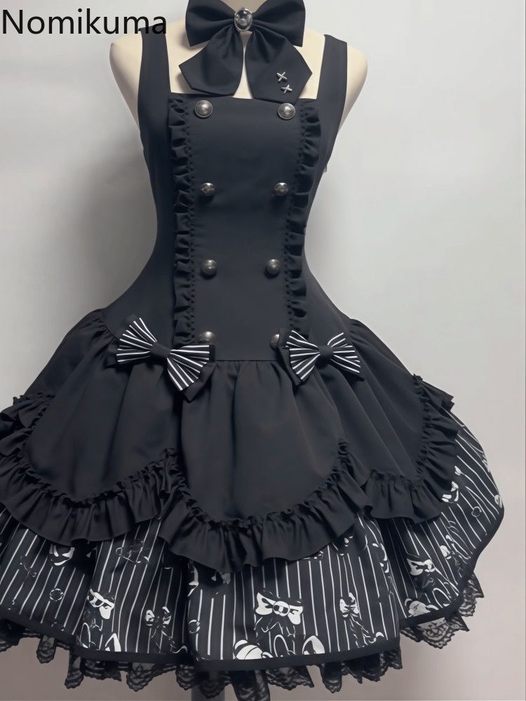 Vêtements pour femmes, ensembles 2 pièces d'été, chemisiers à volants rayés, robes sans manches à double boutonnage avec nœud, tunique, tenues gothiques vintage