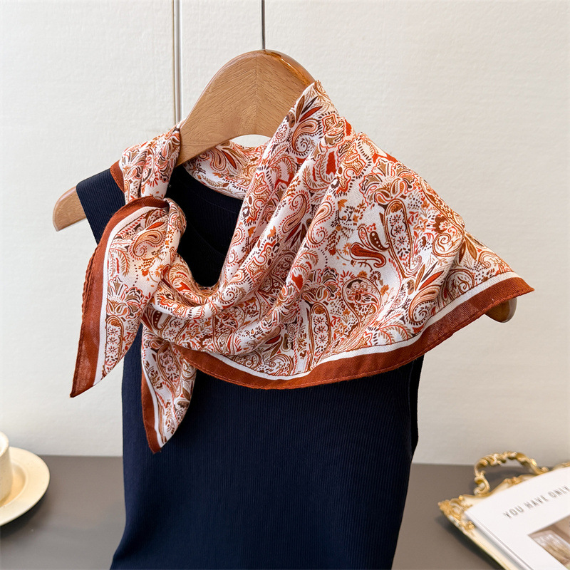 65*65 cm écharpes carrées imprimé Paisley coton sensation Foulard printemps automne foulards chauds femmes décoration doux Foulard Bandana enveloppes
