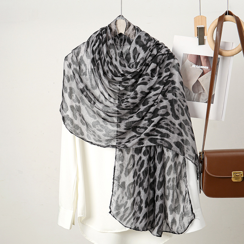 Écharpe Imprimé Léopard pour Femme, Châle Musulman, Hijabs, sulfÉtoles Rondes, Cape Ethnique, Turban Islim, Écharpe de Sauna