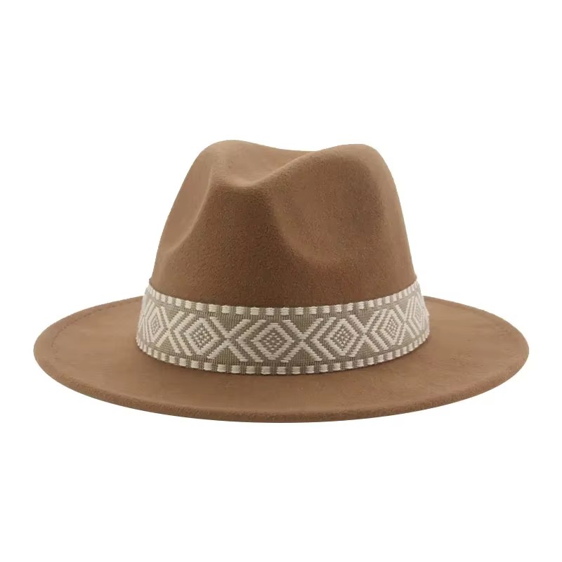 Panama chapeau Western Cowboy chapeaux pour femmes solide grand bord décontracté Fedoras hommes femmes Camel noir blanc feutré chapeau Sombreros Gorras