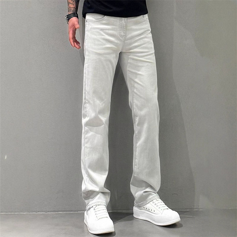 Jeans droits de haute qualité, tendance, polyvalents, coupe ample, pantalon décontracté à jambes larges