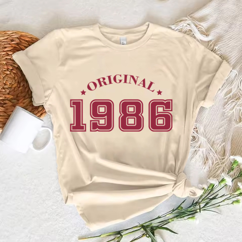 T-shirt vintage pour femme, original, avec graphique d'anniversaire 1986, pour 40e anniversaire, cadeau pour femme
