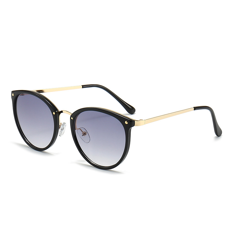 Lunettes rondes à rivets rétro, verres plats ronds artistiques créatifs, Anti-lumière bleue, lunettes décoratives