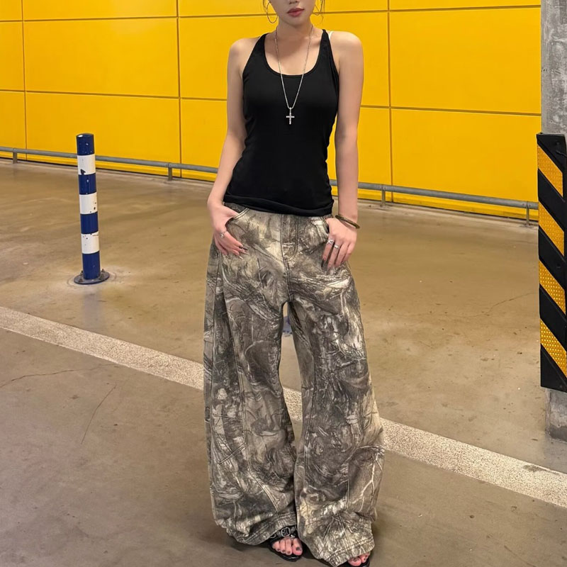 Jean baggy gothique pour femmes, style Y2K américain des années 2000, broderie, pantalon en jean vintage Harajuku, denim oversize, automne