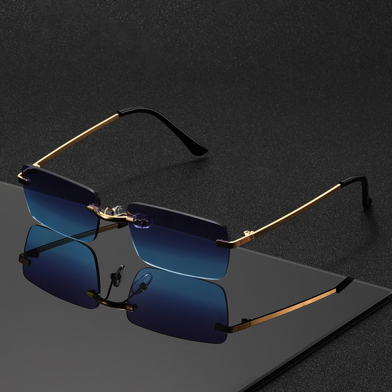 1 pièce, lunettes rectangulaires sans monture, monture petite et style exquis, lunettes rétro élégantes, adaptées aux hommes et aux femmes
