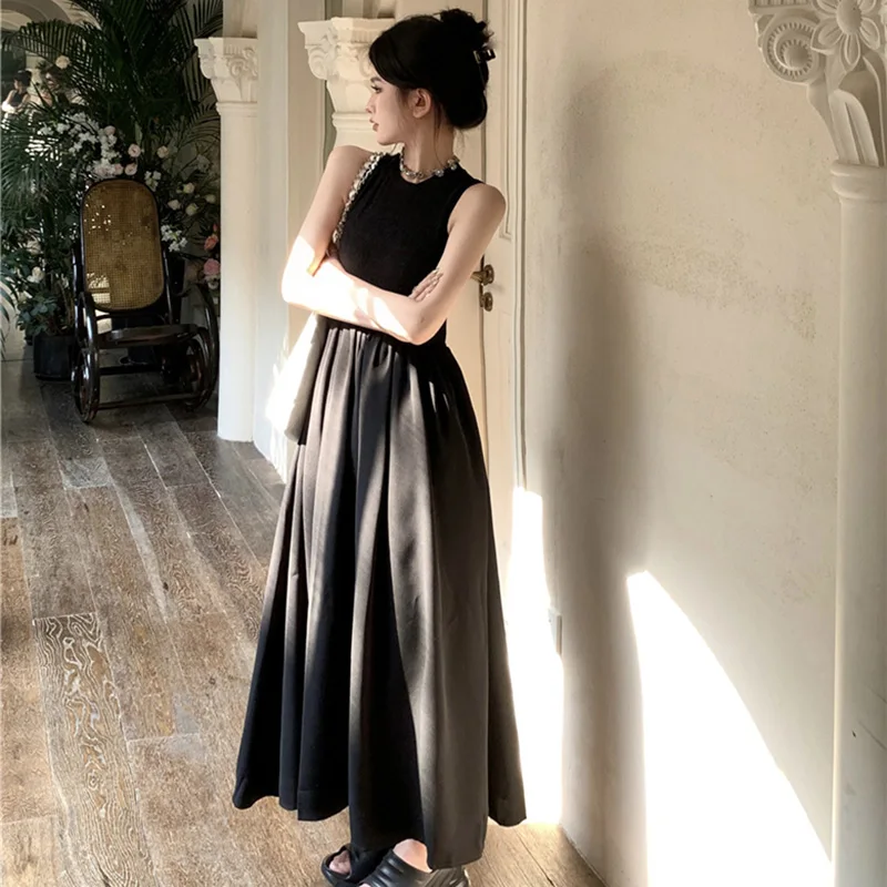 Robe longue creuse pour femme, robe de créateur confortable pour femme, mode féminine, classique, polyvalent, loisirs, été, 03/fiber