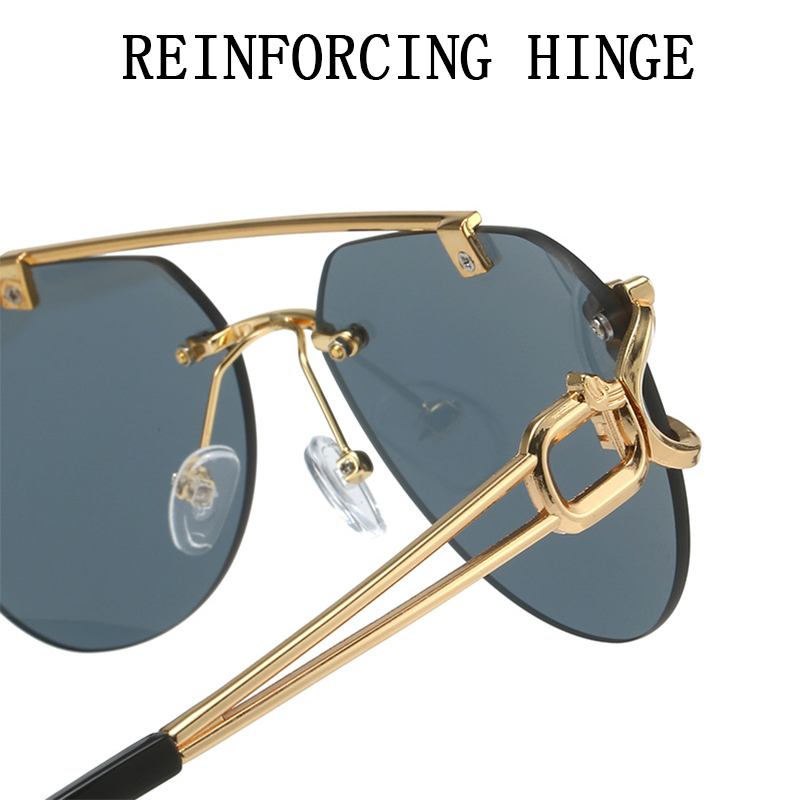 2023 Lunettes De Soleil Femmes De Luxe Sans Monture Vintage Lunettes De Mode Lunette Surdimensionné Shades De Soleil Femme Gafas De Sol Mujer Lentes