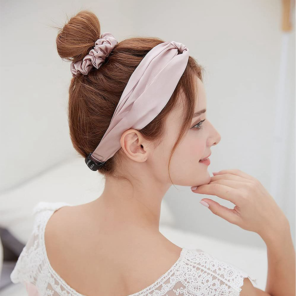 Turban de tête torsadée élastique pour femme, bandeau Injsauna Mulberry, accessoire de cheveux rond, cravates InjHair, 100%