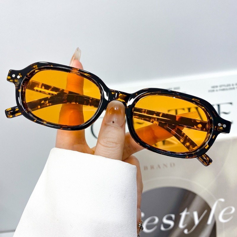 Lunettes de soleil rétro à monture ovale pour hommes et femmes, teinte de couleur fraîche, lunettes colorées unisexes