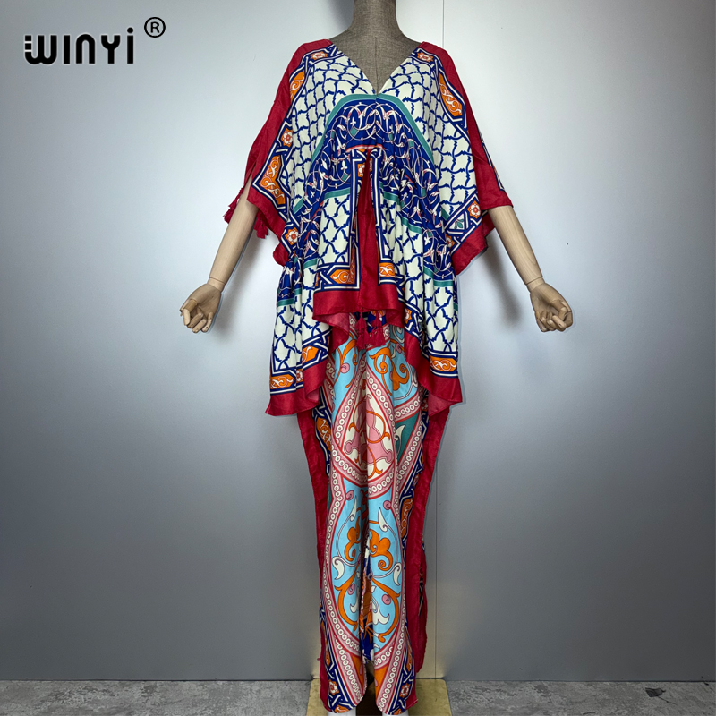 WINYI femme musulmane robes mode caftan robe de soirée moyen-orient femme caftan ample abaya dubaï luxe imprimé Caftan maillots de bain