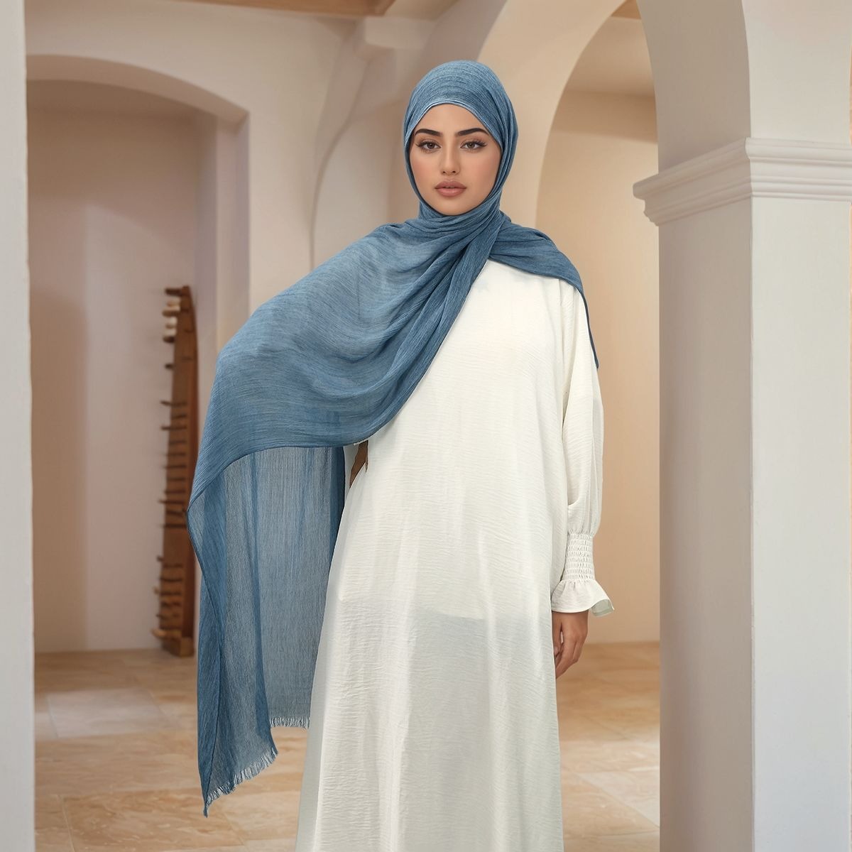 Hijab en coton et rayonne pour femme musulmane, foulard de Ramadan, bandeau anti-rides, châles, longue écharpe, turban islamique, foulard pour la tête, 190*80cm