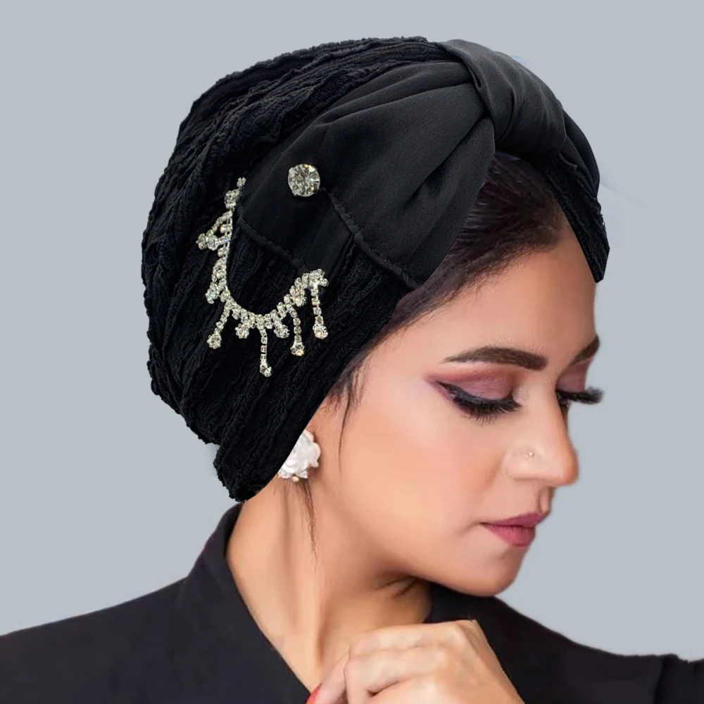 Turban brodé pour femme, bonnet respirant d'été, foulard musulman, sous-voile, chapeau chimio, Turbante mujer