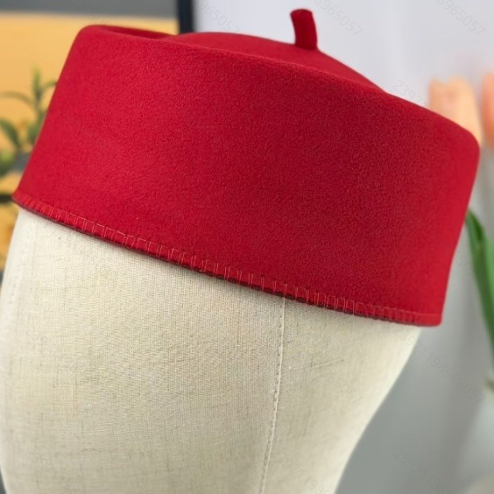 Chapeau de prière ethnique en feutre de coton tendance, doux et multicolore, chapeau traditionnel de mariage pour hommes musulmans