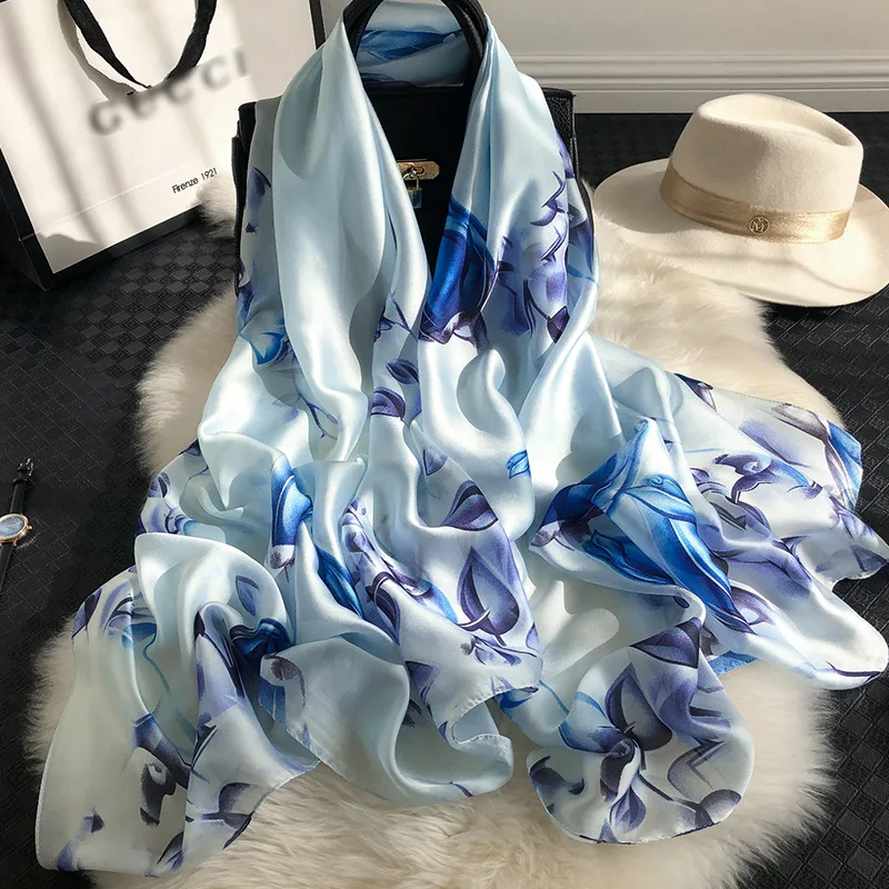 Écharpe longue à imprimé floral pour femmes, châles design de mode, foulard de luxe pour dames, écharpes de soirée, écharpes Hijab, printemps, SFN411
