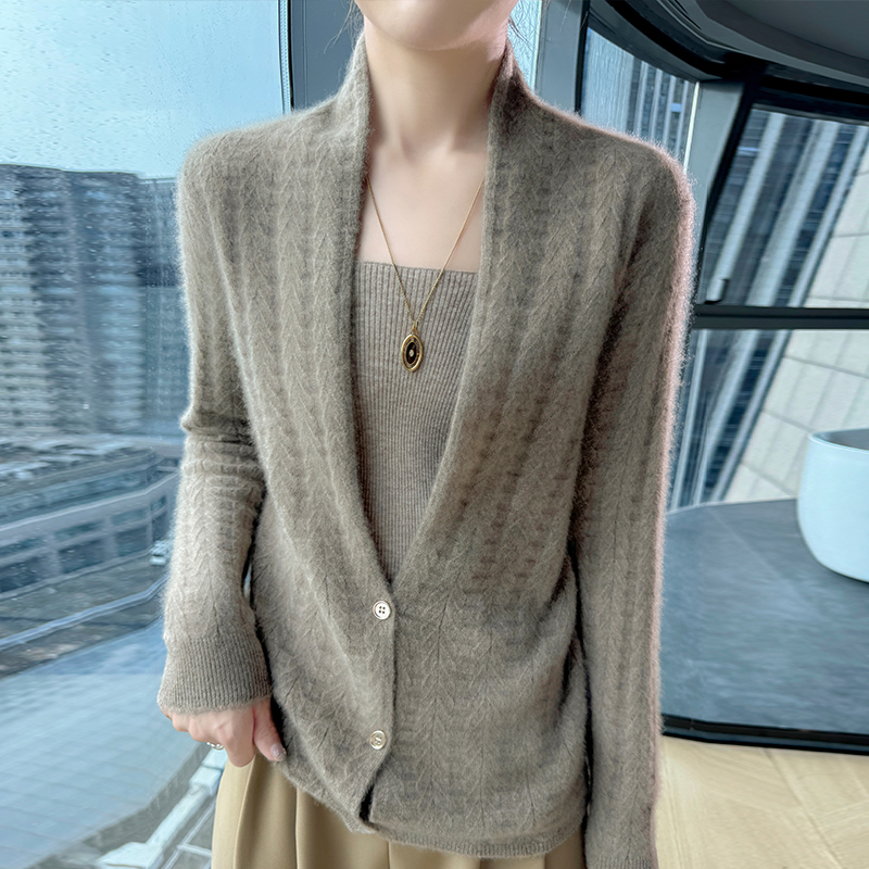 Col écharpe femmes Cardigan hauts automne hiver nouveau Chic 100% laine mérinos pull gracieux femme laine pull élégant doux Blouse