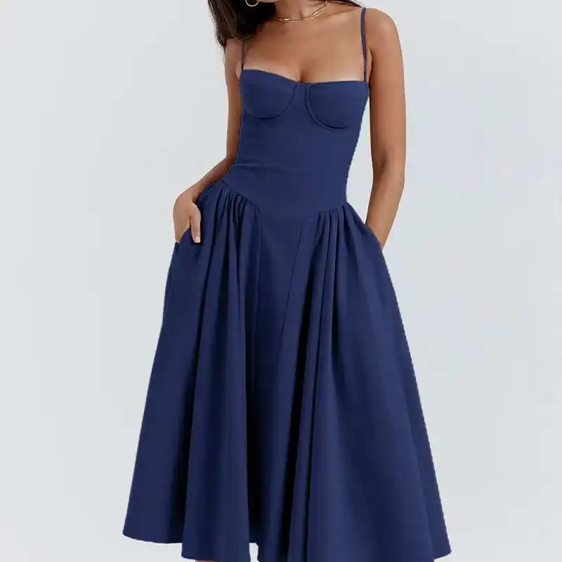 Été Sexy femmes robe bohême longues robes de luxe élégant col en v sans manches Slip fleur plage robe d'été pour femme 2025