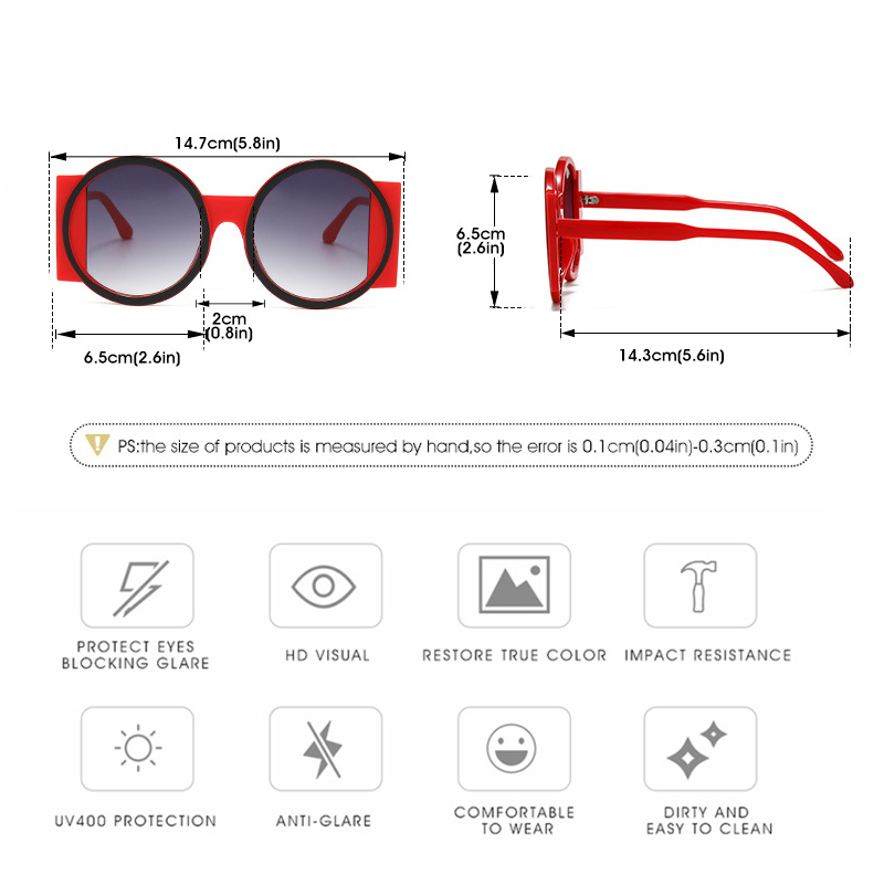 Lunettes de soleil rondes Double couleur pour femmes et hommes, rétro, tendance, UV400, pour l'extérieur, Hip Hop, voyage, plage