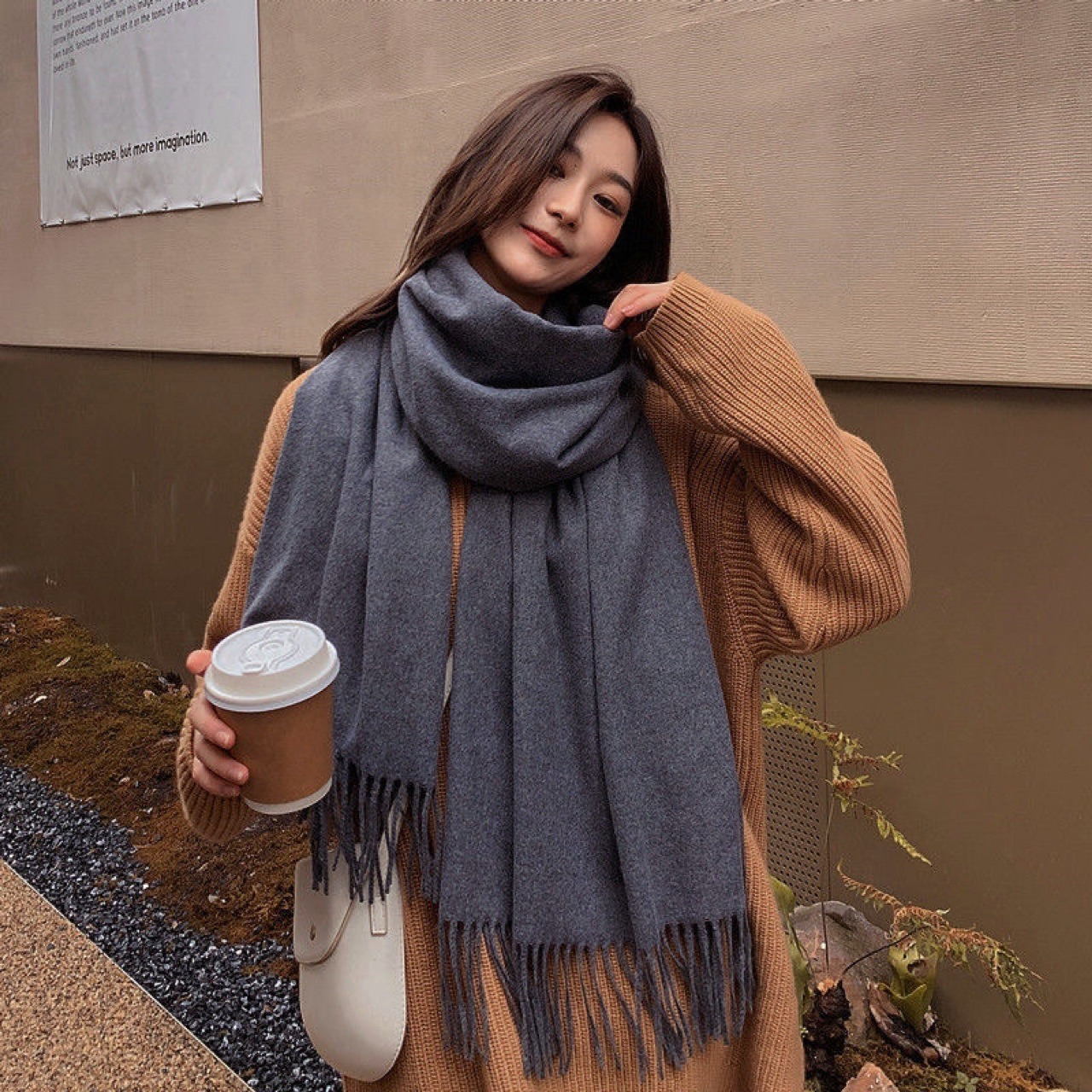 Nouvelle écharpe noire cachemire femme laine dames écharpe chaude écharpe à carreaux femmes hiver foulards automne XWJ07